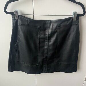H&M Mini A-Line Faux Leather Skirt